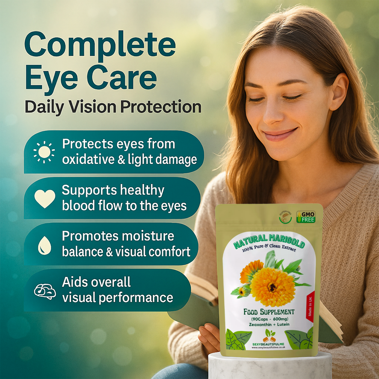 Lutein Capsules 600mg-Meso Zeaxanth 30mg-Marigold Extract-Eye& Vision Supplement