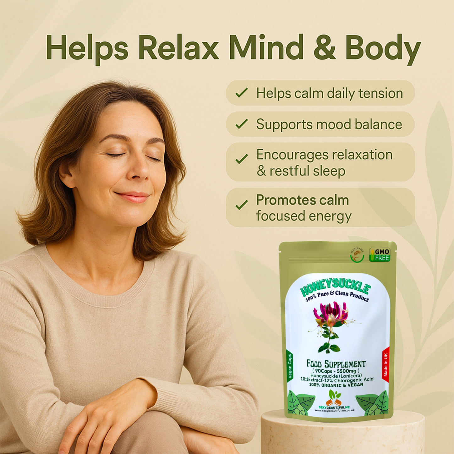 Lonicera Honeysuckle 5500mg–Anti-Inflammatory Capsules with 12% Chlorogenic Acid