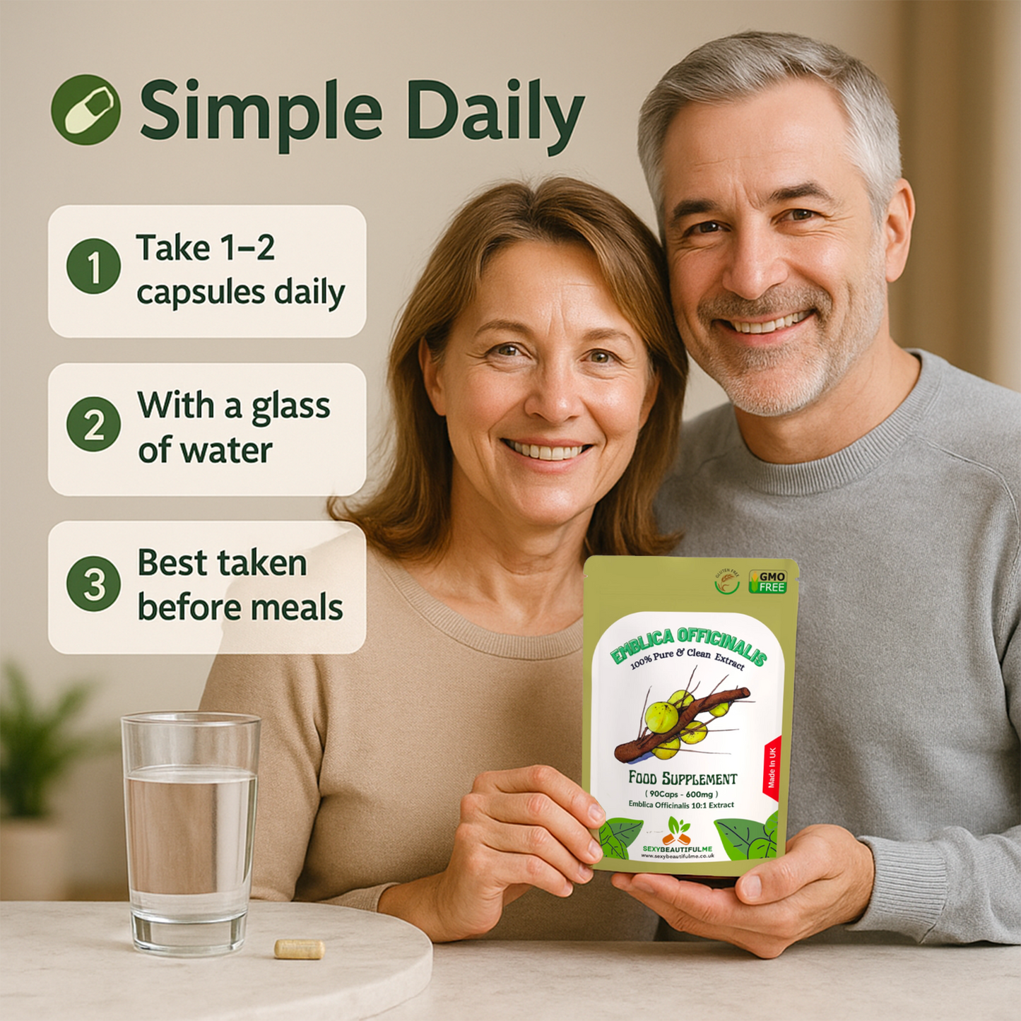 Emblica Officinalis 6000mg Capsules – Organic Amla (Phyllanthus) –Joint & Immune