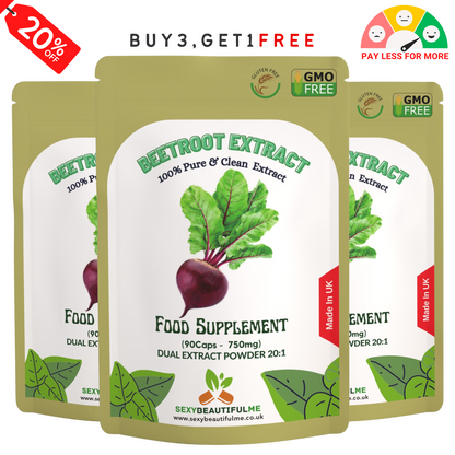Beetroot Extract Capsule 750mg–20:1 Extract-Heart &Cholesterol Support-100%Vegan