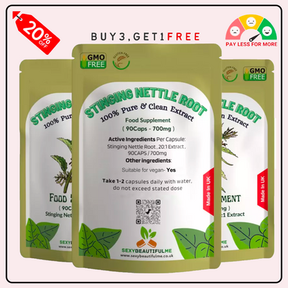 Stinging Nettle Root Extract Capsules 14,000 mg-Genuine•Strong•Vegan•100%Natural