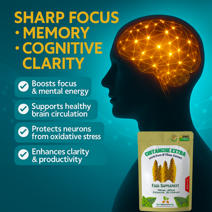 Cistanche Extract 12,000mg Capsules, Antioxidant, Brain Support, Muscle Growth