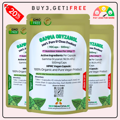 Gamma Oryzanol 500mg | 96.5% Pure HPLC | Muscle, Athletic & Cholesterol Health