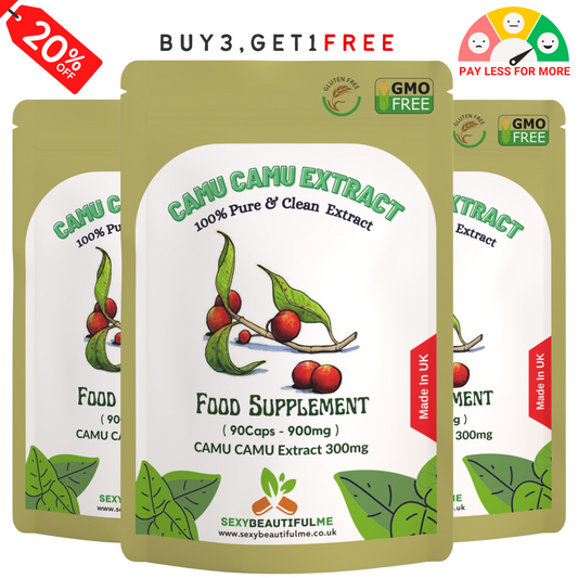 Camu Capsules 900mg–Natural Vitamin C Source &Antioxidant Support-100%Vegan