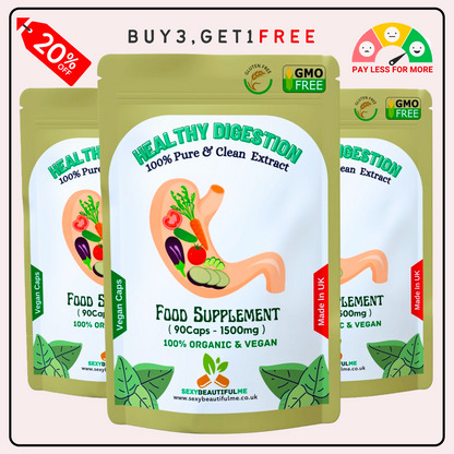 Gut Health Support 1500mg Caps | Healthy Digestion Capsule | Clean Vegan Formula