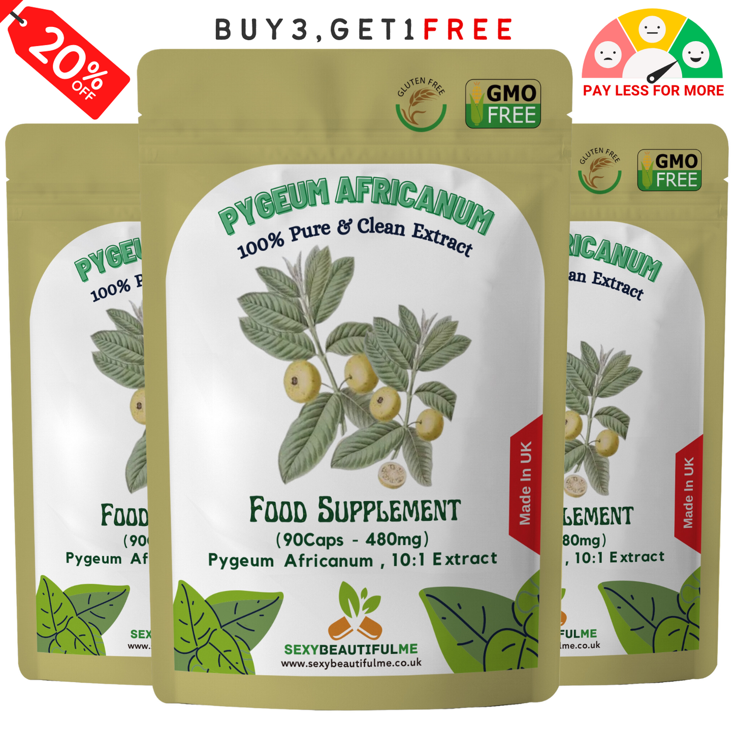 Pygeum Africanum Capsules 4800mg-Prostates Health,Healthy Urination&Men Health