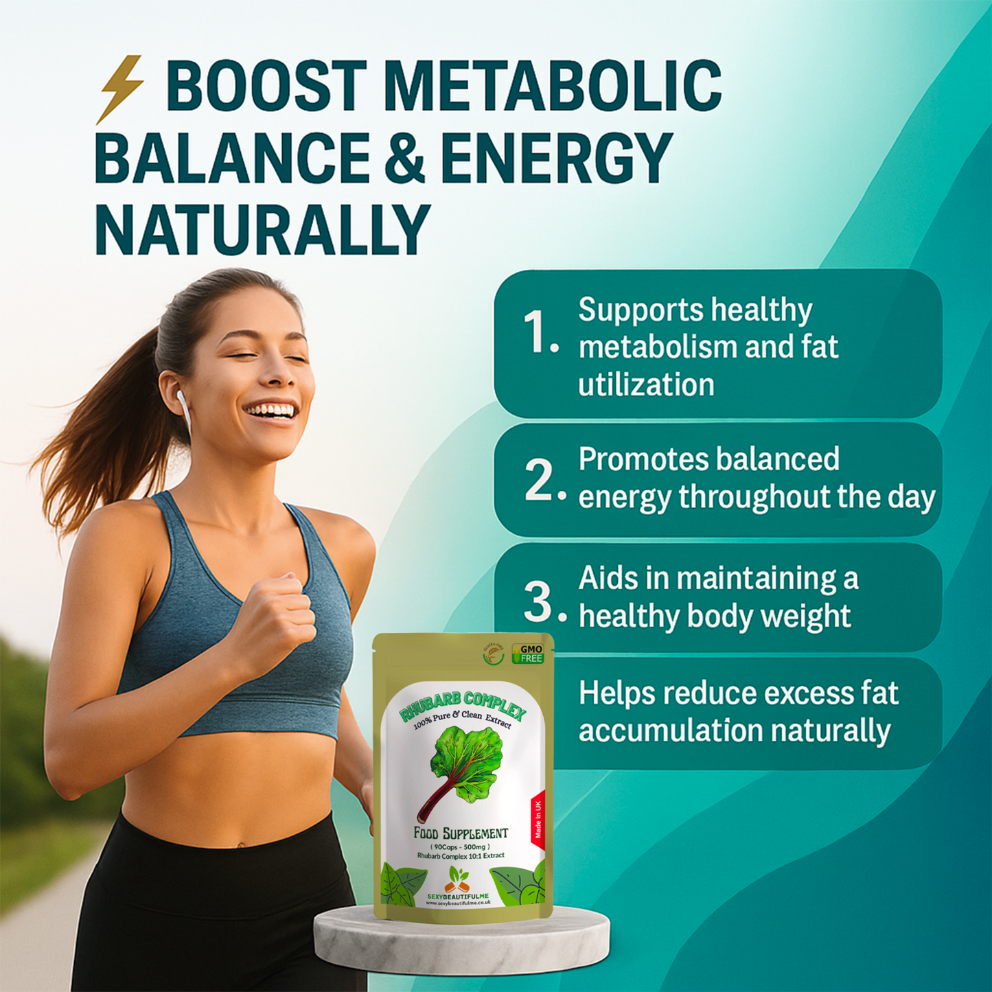 Rhubarb Complex Capsule 5000mg-Help Digestion Health & Weight Control Management