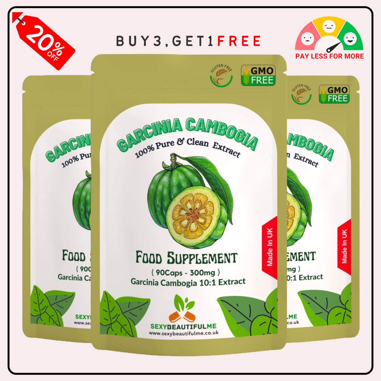 Garcinia Cambogia 3000mg Capsules – HCA Weight Management Supplement-100%Vegan