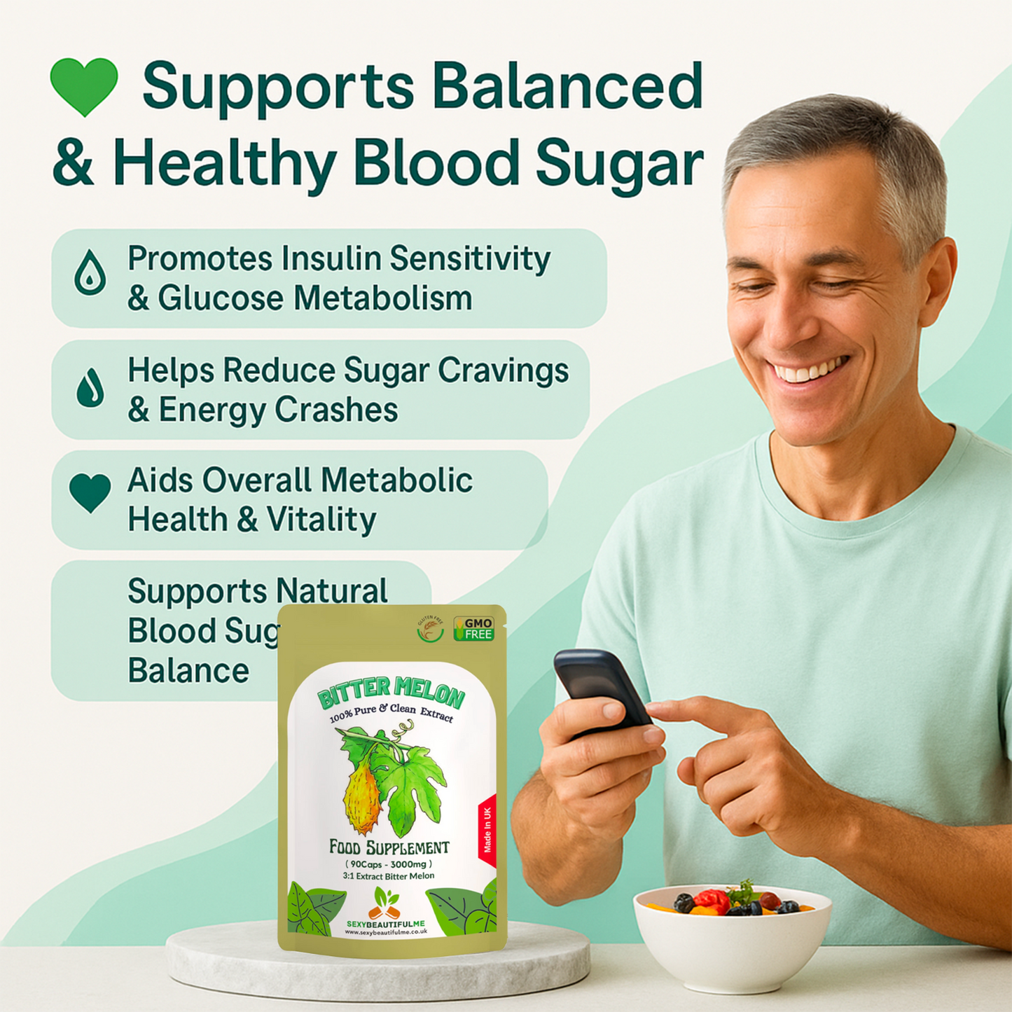 Bitter Melon Extract Capsules 9000mg-Vegan Caps-Blood Sugar&Cholesterol Wellness
