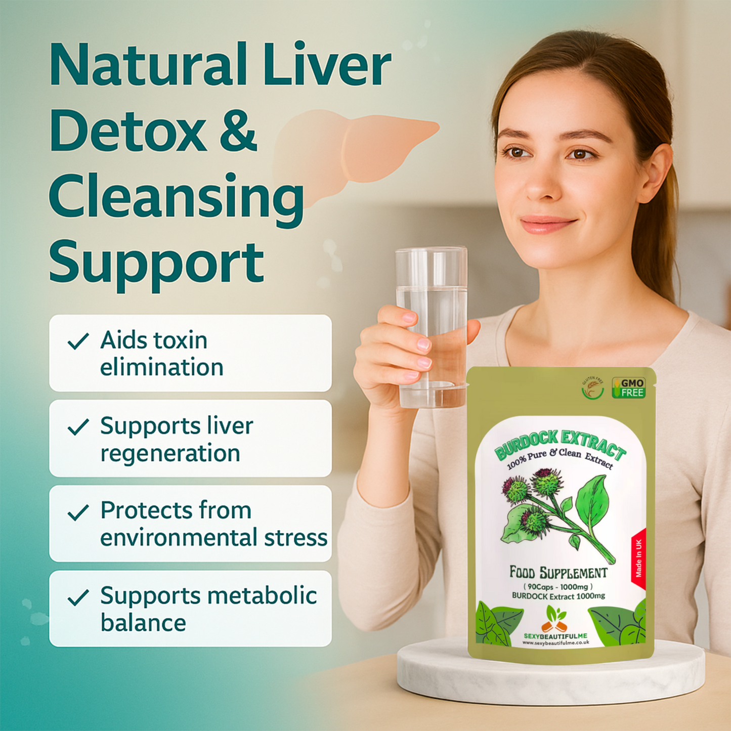 Burdock Root Extract Capsules ,1000mg-Detoxify, Liver Health & Blood health