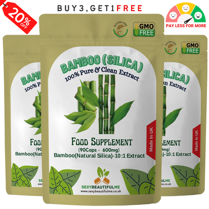 Natural Silica 6000mg Capsules-Natural Bamboo Extract- Hair, Nails, Skin Health