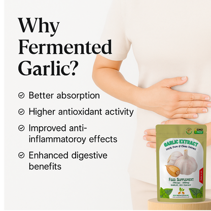 Fermented Garlic Capsules 12,000mg– Strong Aged Garlic Extract –Immune Support