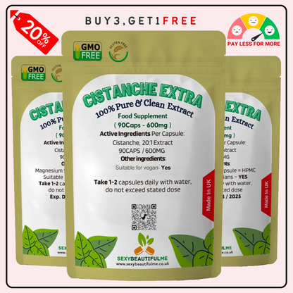 Cistanche Extract 12,000mg Capsules, Antioxidant, Brain Support, Muscle Growth