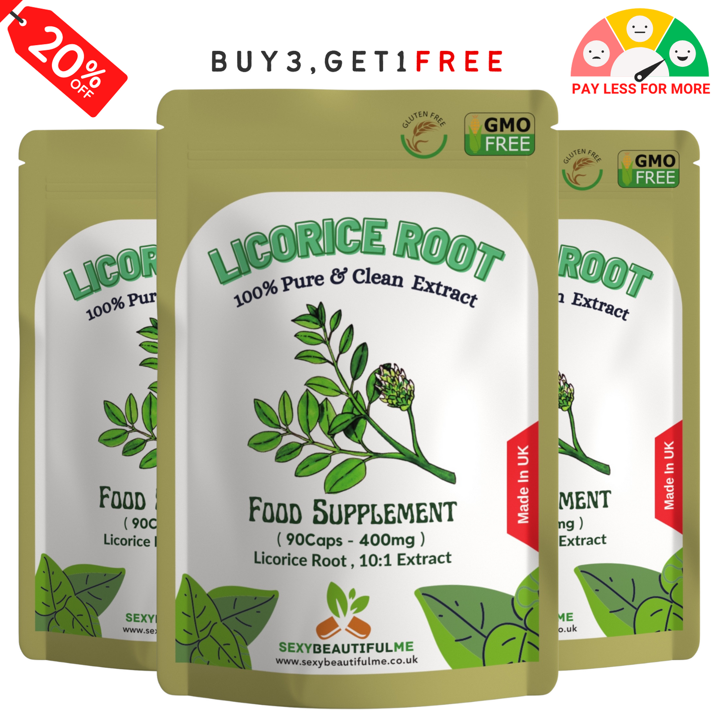 Licorice Root Extract Capsules 4000mg-Vegan capsules - Digestion System Support