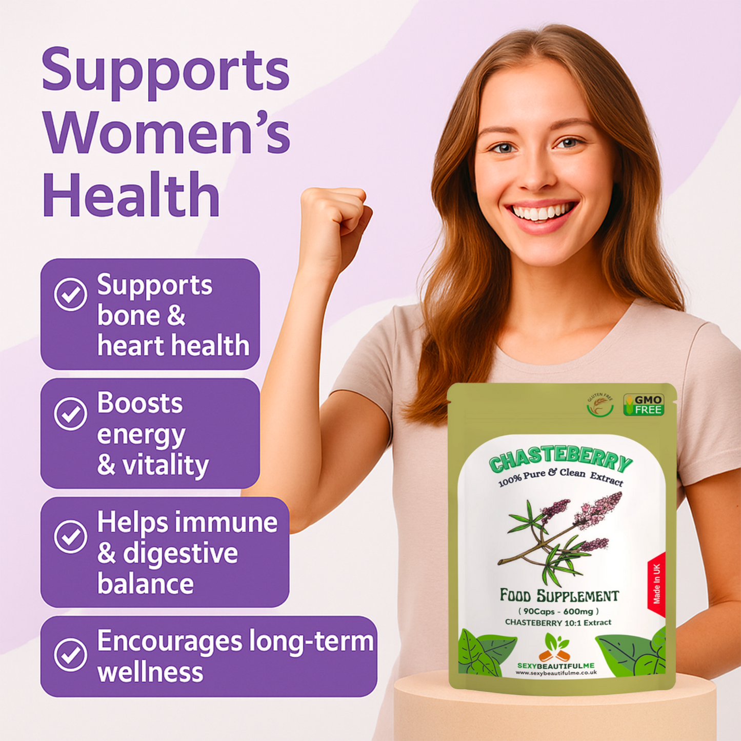 Vitex Fruit Capsules 6000mg (Chasteberry Fruit)-(Agnus Castus) Women's Health