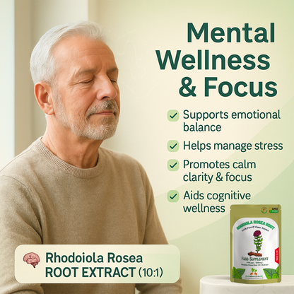 Rhodiola Rosea Capsules 5000mg– 9% Salidrosides (41mg) –Energy & Mental Health