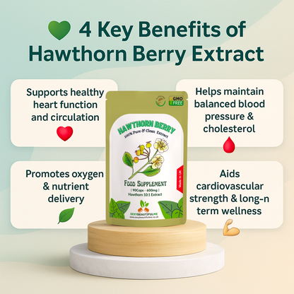 Hawthorn Berry Extract Capsules 6000mg-Veg Cap-Antioxidants, Cholesterol Support