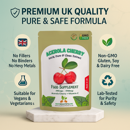 Acerola Cherry Capsules 700mg ( 1000mg Vitamin C)-Immunity & Liver Support