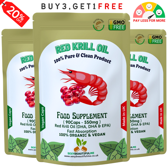 Red Krill Oil Capsule 550mg – Superba Antarctic Krill–DHA, EPA & Omega-3 Support