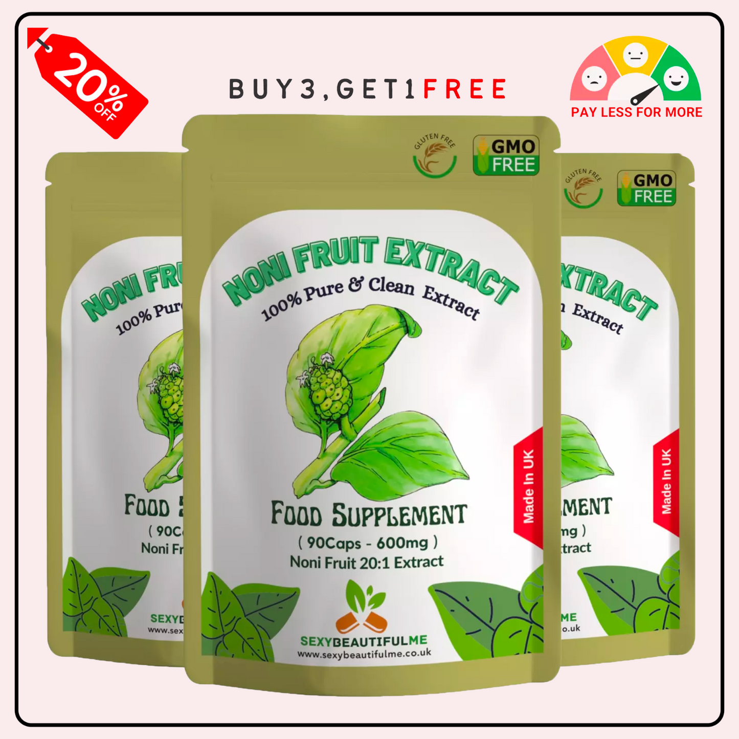 Noni Fruit Extract Capsules 12,000mg–Joint Health, Endurance&Immunity-100%Vegan