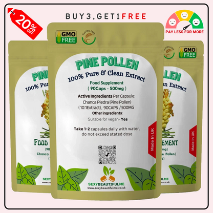 Pine Pollen 5000mg Capsules – Anti Aging – Sleep Aid – Energy & Vitality Support