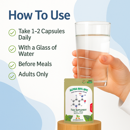 Alpha 50% GPC 700mg Capsules-Effective&Veg Caps -Cognitive & Athletes Support