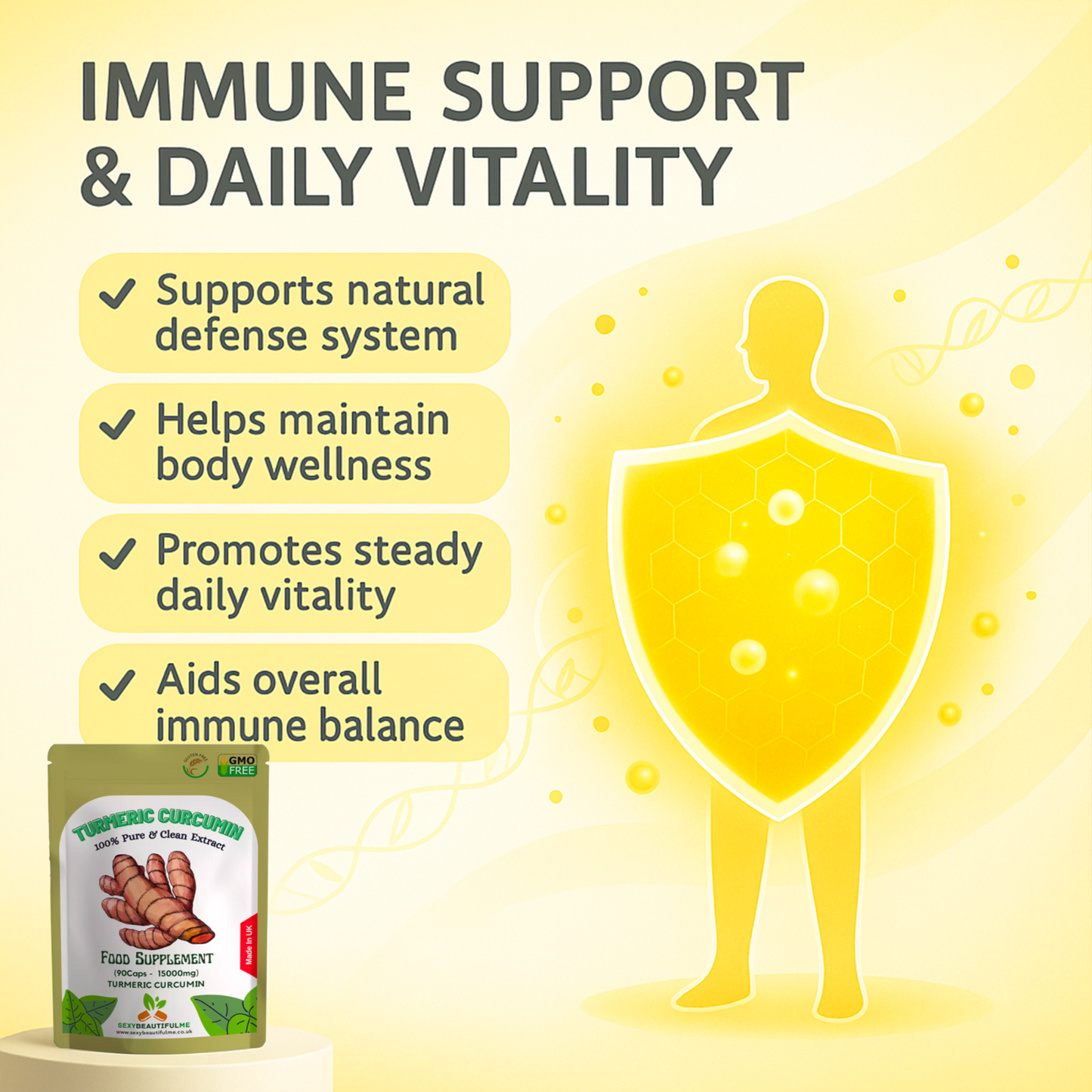 '' Turmeric Curcumin+BioPerine '' Capsule-15000mg-Joint Health & Immune Support