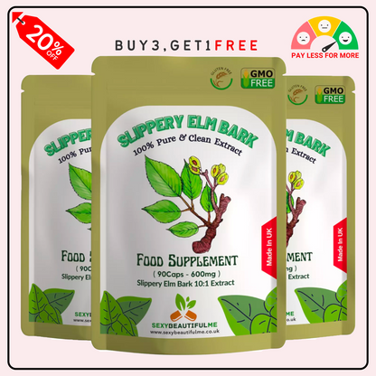 Slippery Elm Bark Capsules 6000mg (Ulmus Rubra)-100% Natural & Strong-Vegan Caps