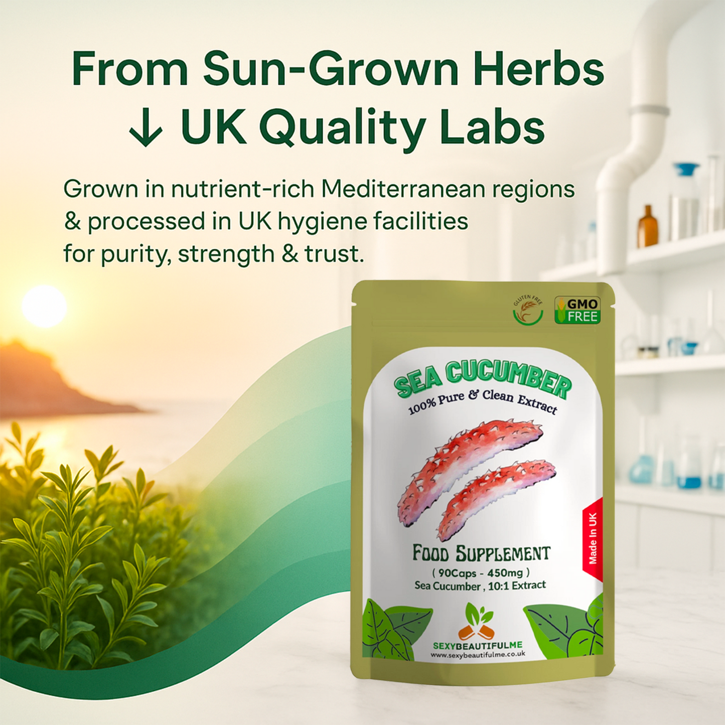 Sea Cucumber Capsules 4500mg – Vegan –Joint Health– 100% Natural & High Strength