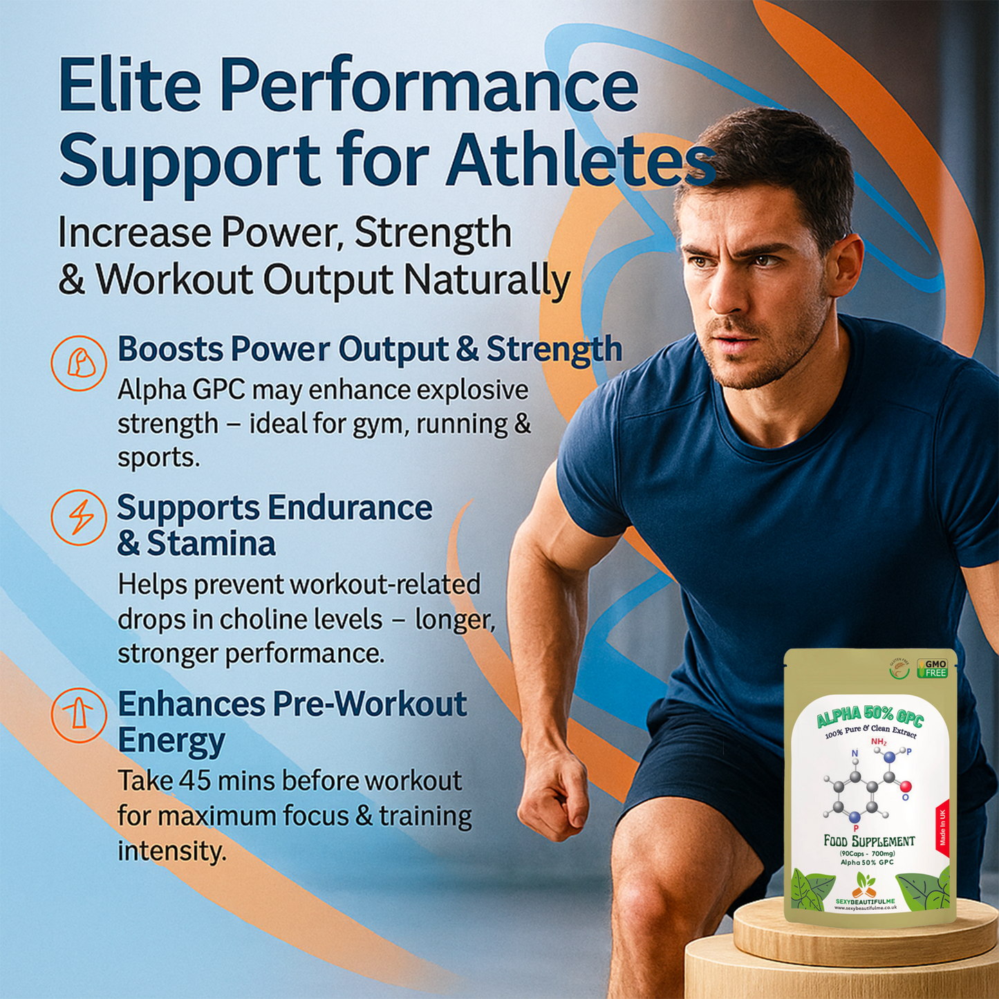 Alpha 50% GPC 700mg Capsules-Effective&Veg Caps -Cognitive & Athletes Support
