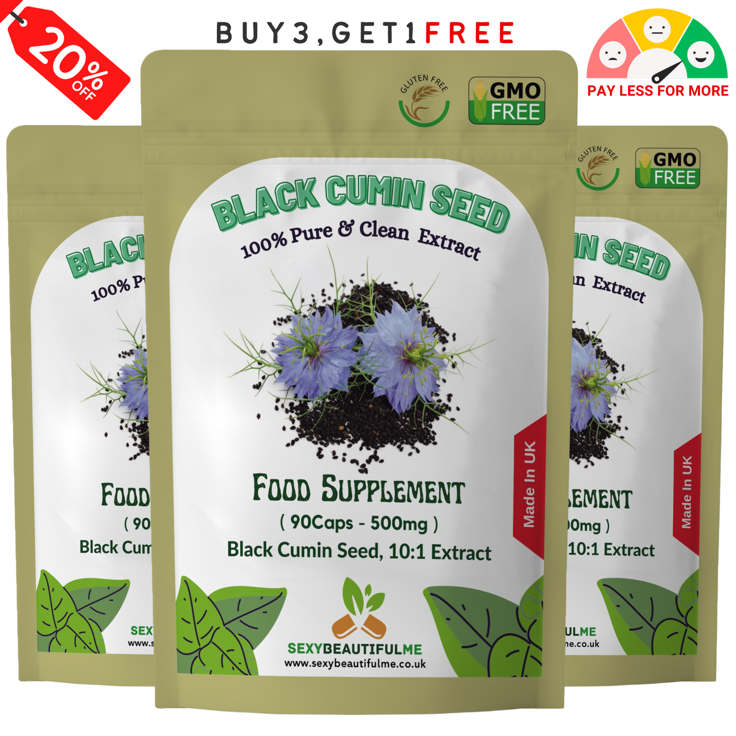 Black Cumin Seed Capsule 5000mg High Strength 10:1 Extract Immune System Support