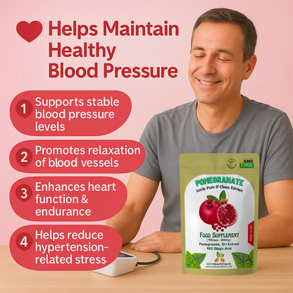 Pomegranate Seed Extract Capsule-6000mg 90% Ellagic Acid-100% Natural & Strong
