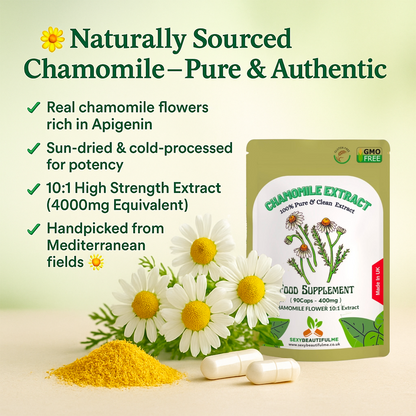 Chamomile Extract Capsules 4000mg(30% Apigenin)-Sleep Aid, Digestive health