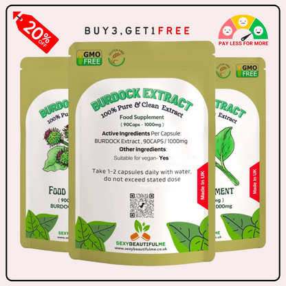 Burdock Root Extract Capsules ,1000mg-Detoxify, Liver Health & Blood health