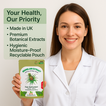 Bromelain 600mg | Anti-Inflammatory | Pain Relief & Swelling Support | Capsules