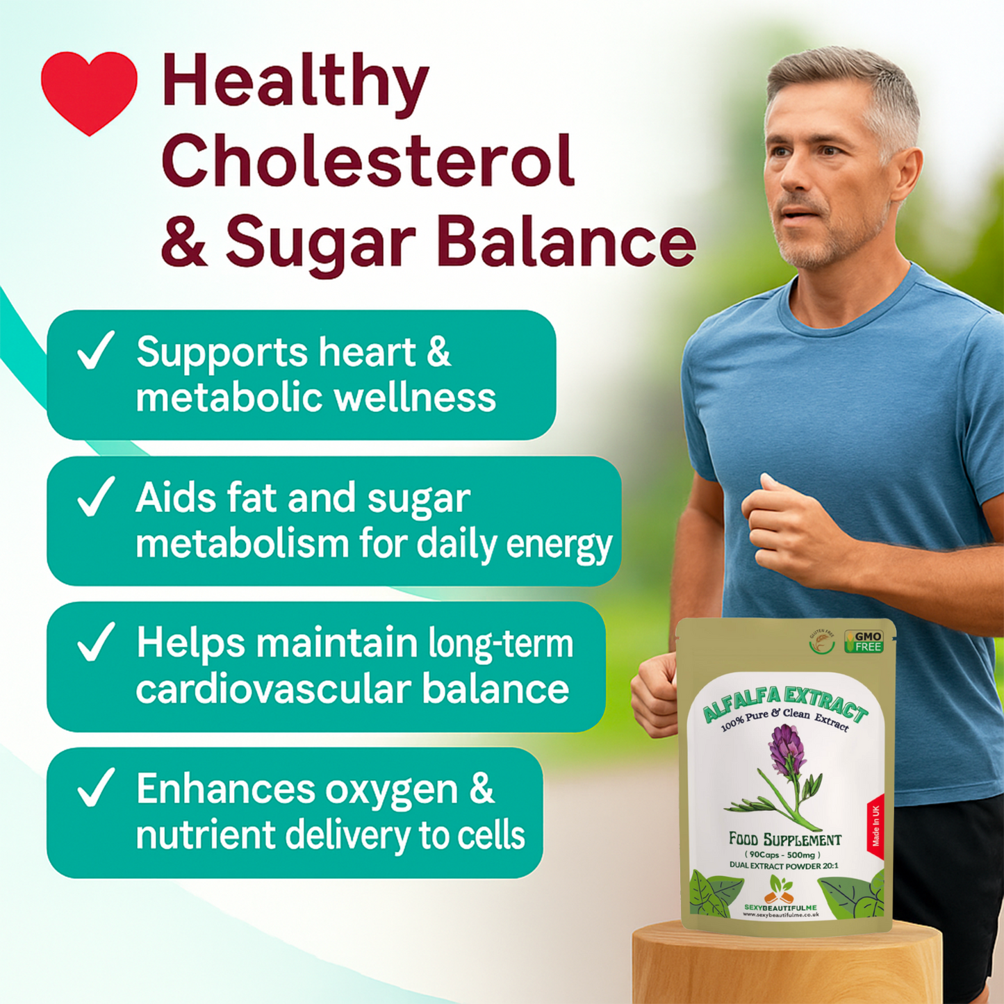 Alfalfa Extract Capsules 500mg-Vegan Caps-Help With Cholesterol &Blood Sugar