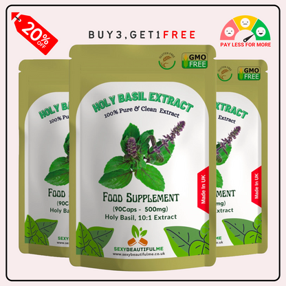Holy Basil Capsules ( Tulsi ) 5000mg Veg Capsules 10% Ursolic Acid, Brain Health