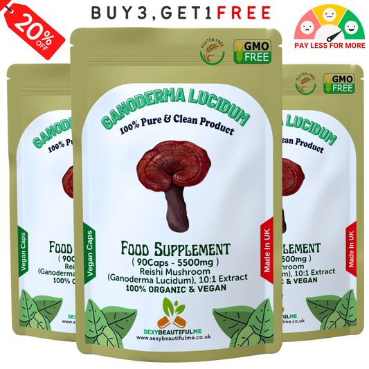 Reishi Mushroom 5500mg Capsules (Ganoderma Lucidum) – Strong & Effective – Vegan