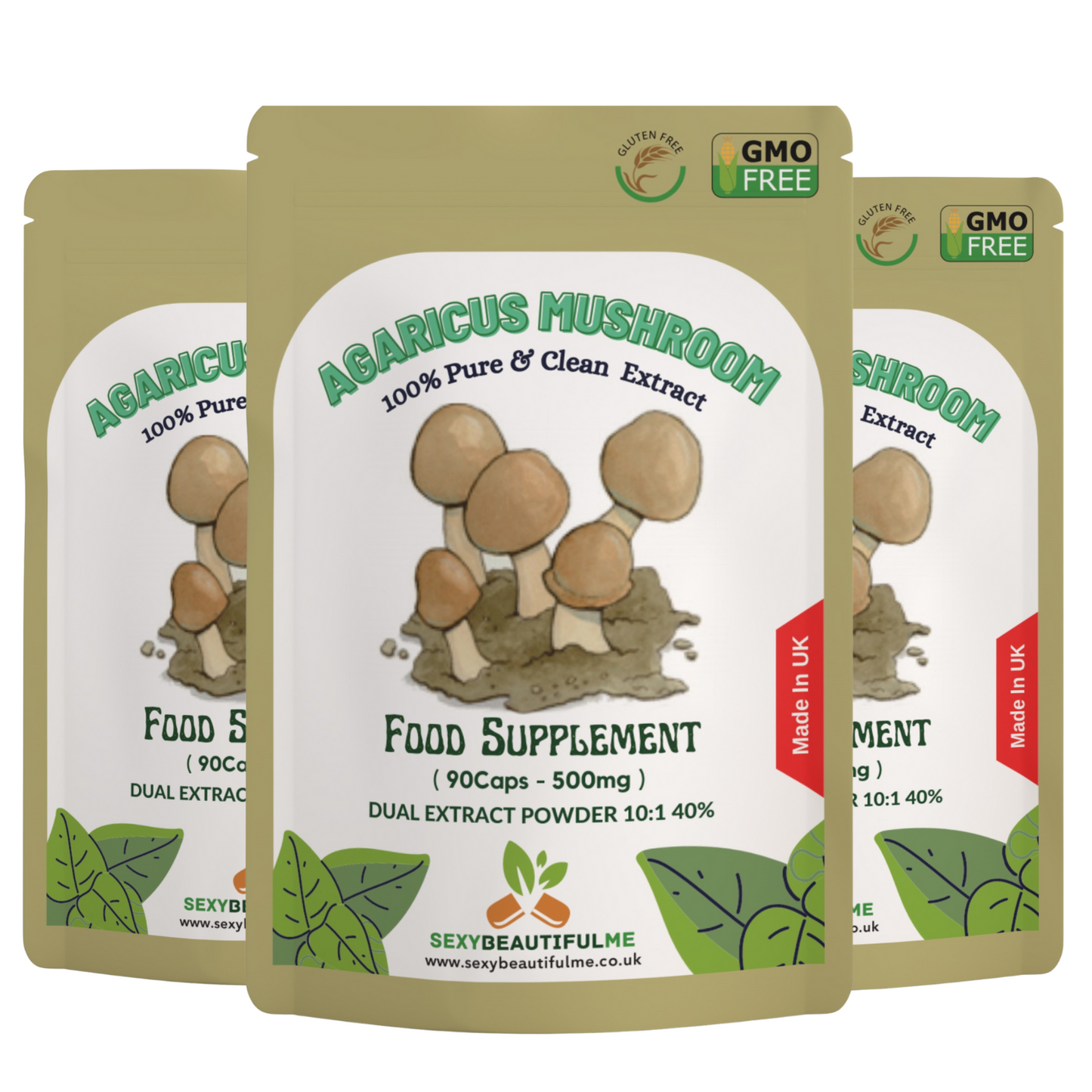 Agaricus Mushroom Extract Capsules 5000mg-40% Polysaccharides-Support Immunity