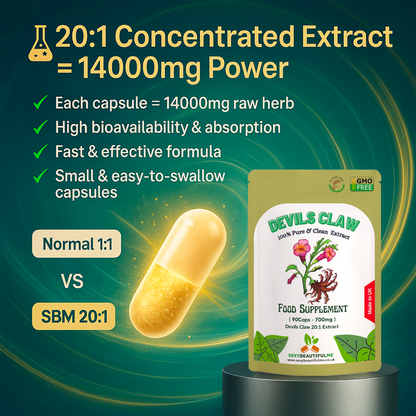 Devils Claw Capsules 14000mg Natural 700mg 20:1 Strong Effective Best Capsules
