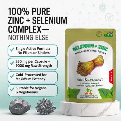 Zinc+ Selenium Complex Capsules, 550mg-Skin&Hair Health-100% Natural & Strong