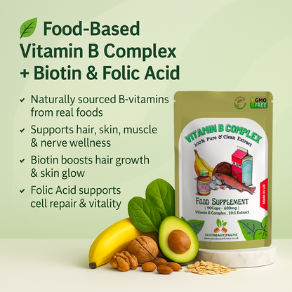 Vitamin B Complex Capsule | B Vitamins, Biotin&Folic Acid | Natural&High Potency