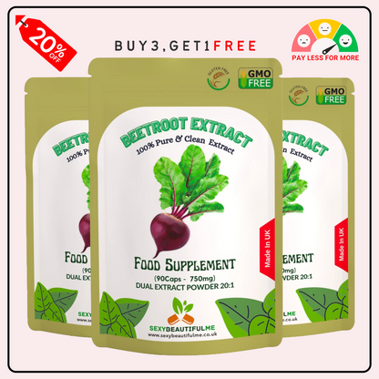 Beetroot Extract Capsule 750mg–20:1 Extract-Heart &Cholesterol Support-100%Vegan