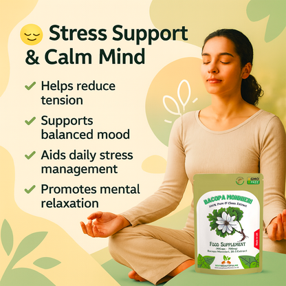 Bacopa Monnieri Extract 14,000mg Capsules–Brain Health & Focus Support–100%Vegan