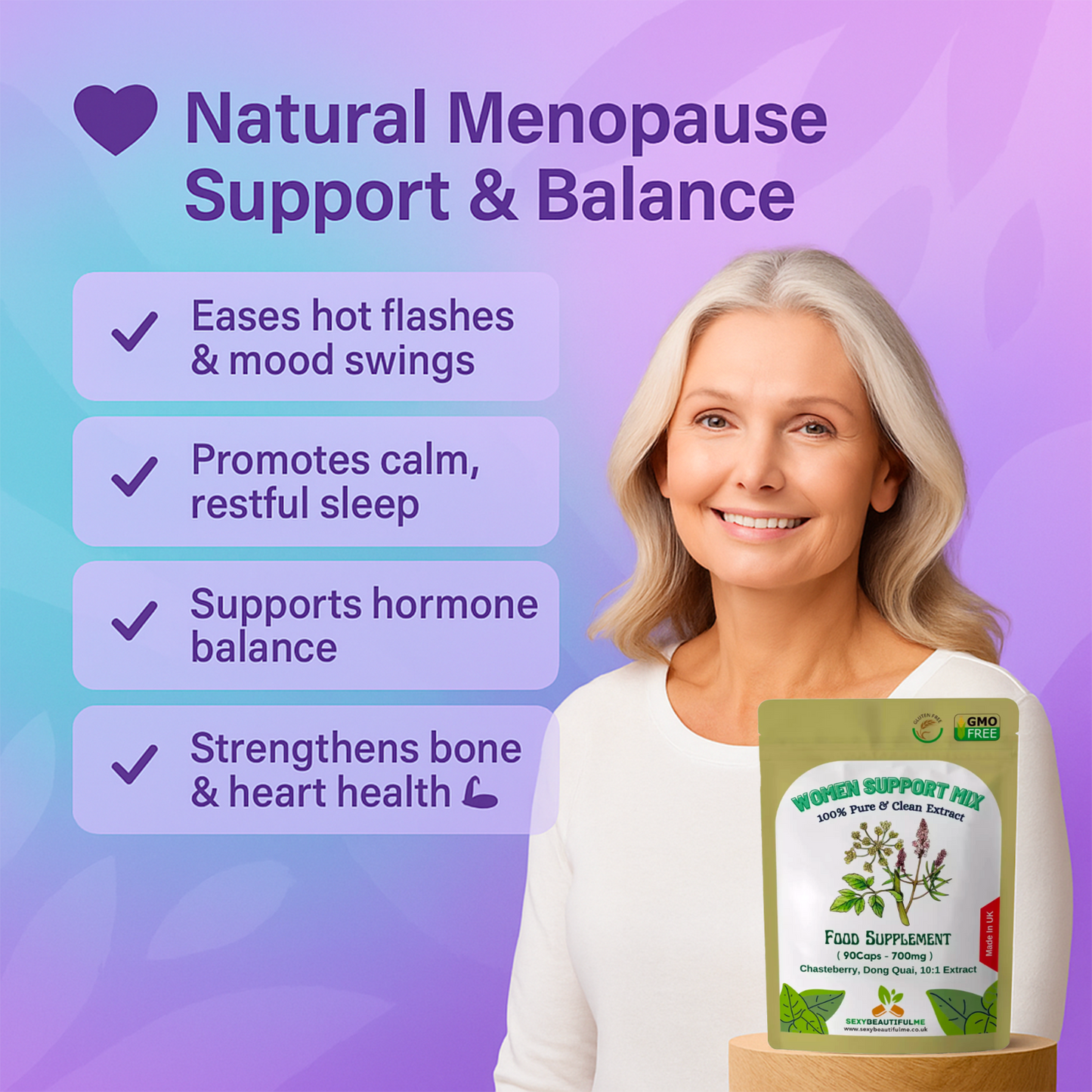 WOMEN SUPPORT COMPLEX Capsules 7000mg-Chasteberry, Qong Duai-10:1 Extract (PMS)