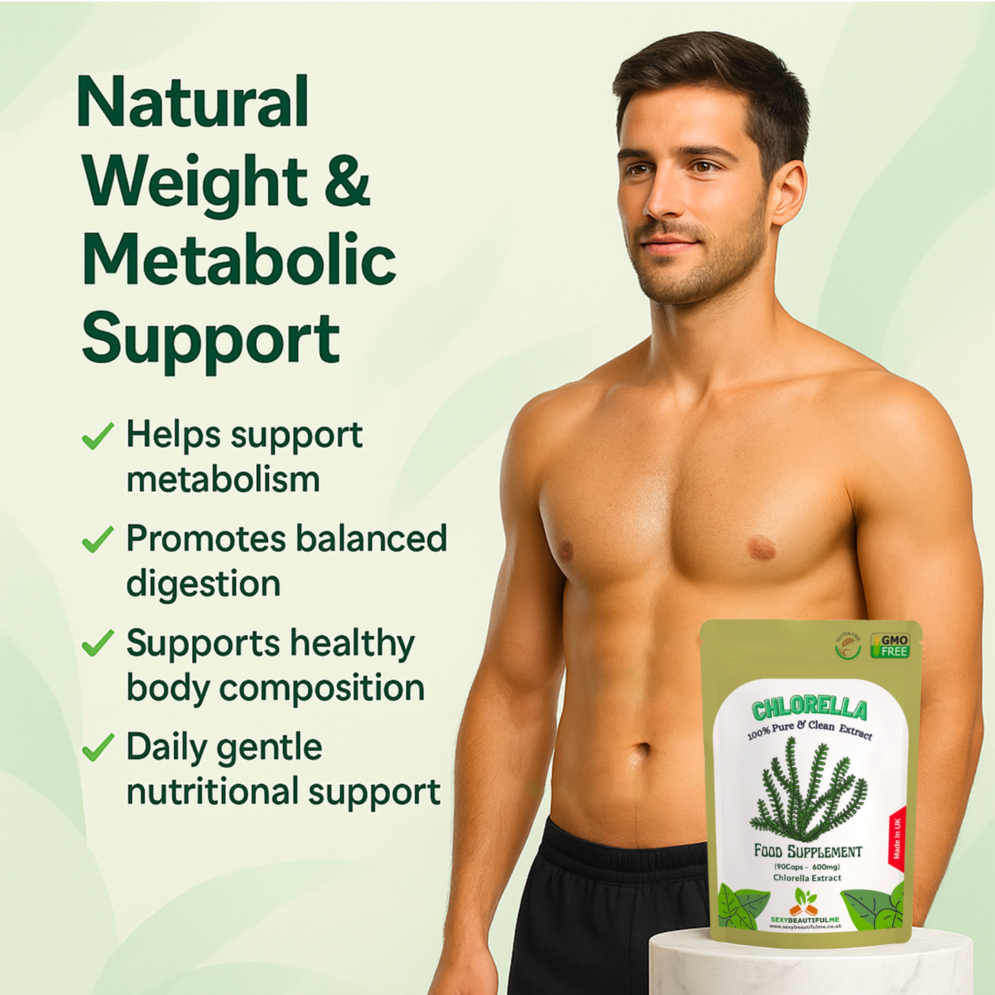 Chlorella Capsules | 600mg Super Greens | Natural & Strong Immune Support-Vegan