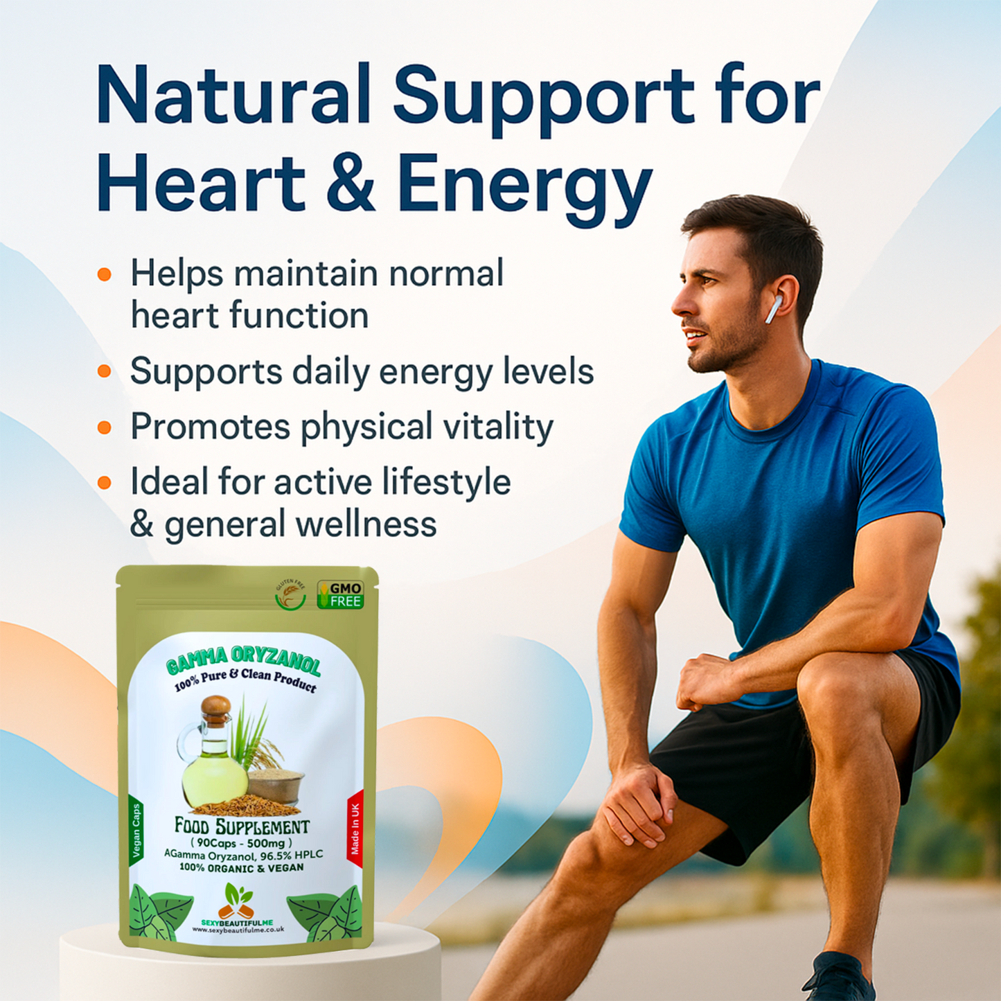 Gamma Oryzanol 500mg | 96.5% Pure HPLC | Muscle, Athletic & Cholesterol Health