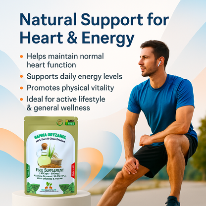 Gamma Oryzanol 500mg | 96.5% Pure HPLC | Muscle, Athletic & Cholesterol Health