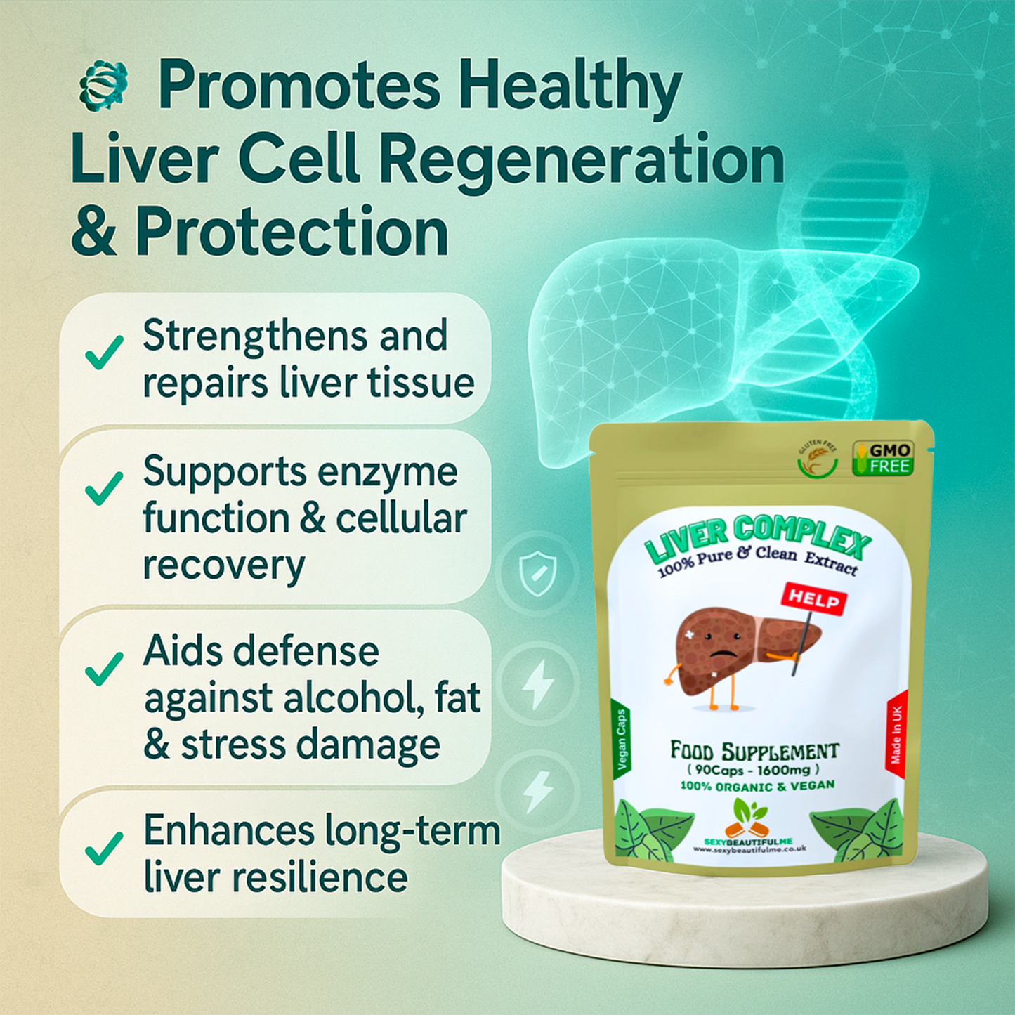 Liver Health Complex Caps 1600mg-Liver Detox, Fatty Liver Support-Vegan Product