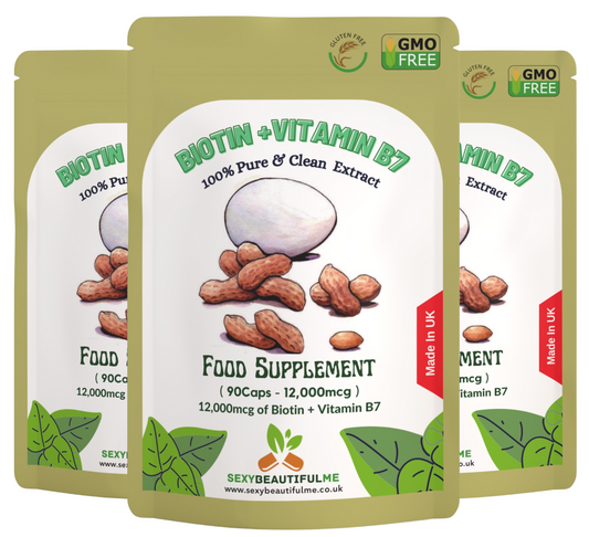 BIOTIN 12,000mcg +Vitamin B7 Capsules. MAX STRENGTH. HEALTHY HAIR, SKIN&NAIL
